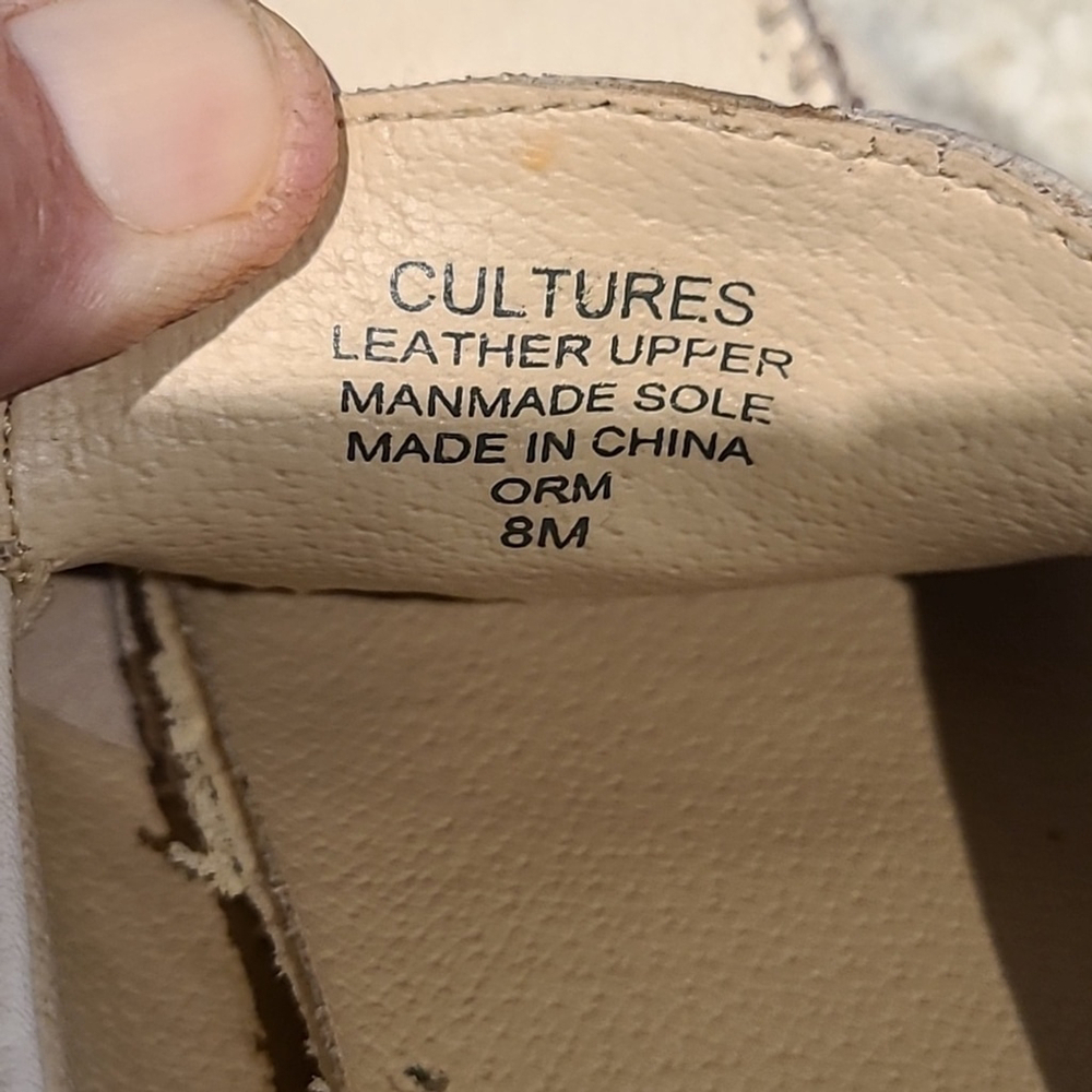 ANNE Klein Cultures white leather turquoise decor Moccasins. sz.8M (#1074) - Picture 14 of 15